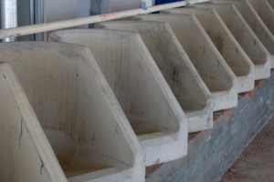 Close up of Kinaki dairy feed bins from a side angle